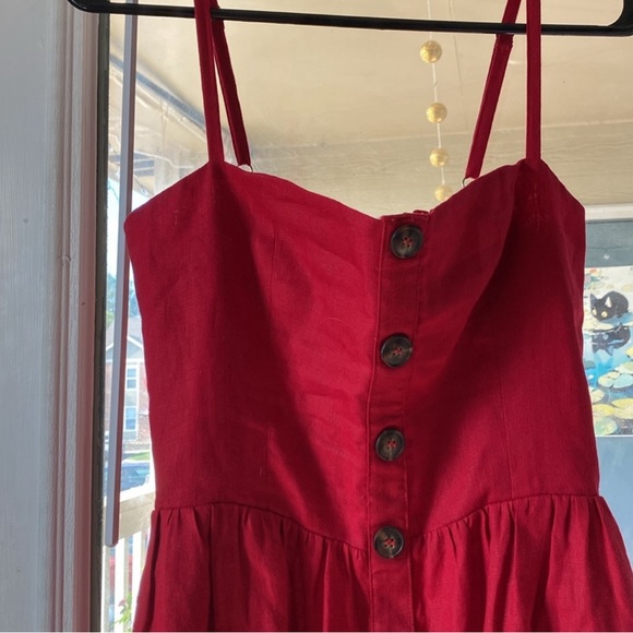 Reformation Tori Red linen Dress - Picture 5 of 7
